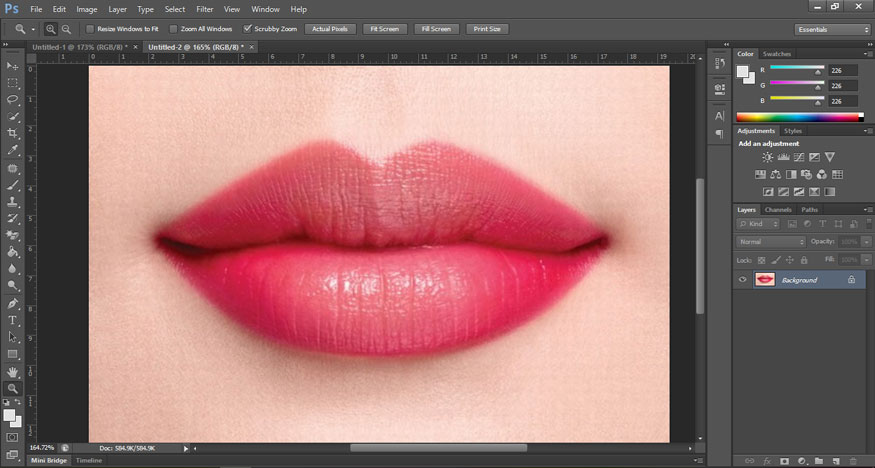 How to change lip color in Photoshop